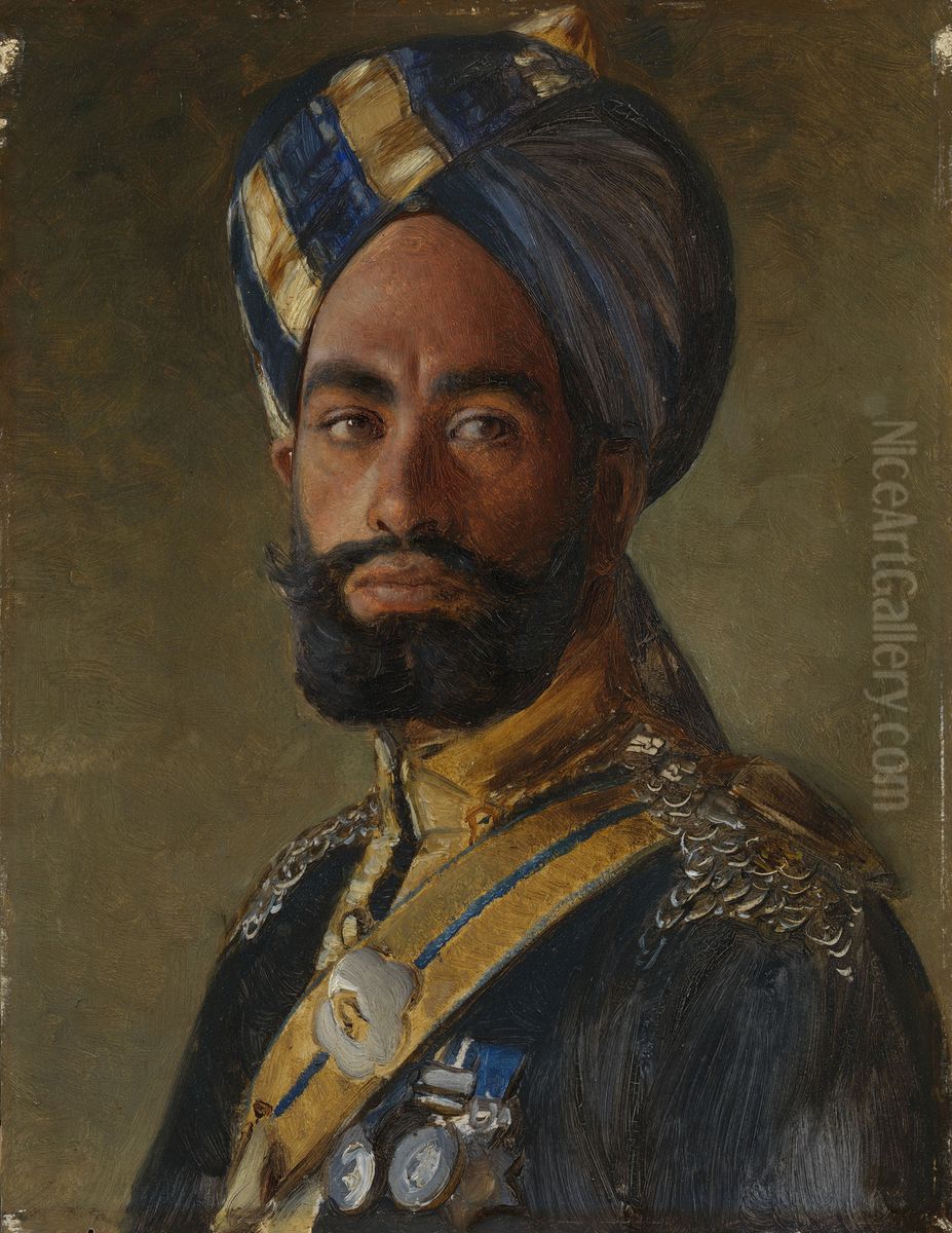 Risaldar-Major Ali Muhammad Khan, 2nd Bengal Lancers Oil Painting by Rudolf Swoboda
