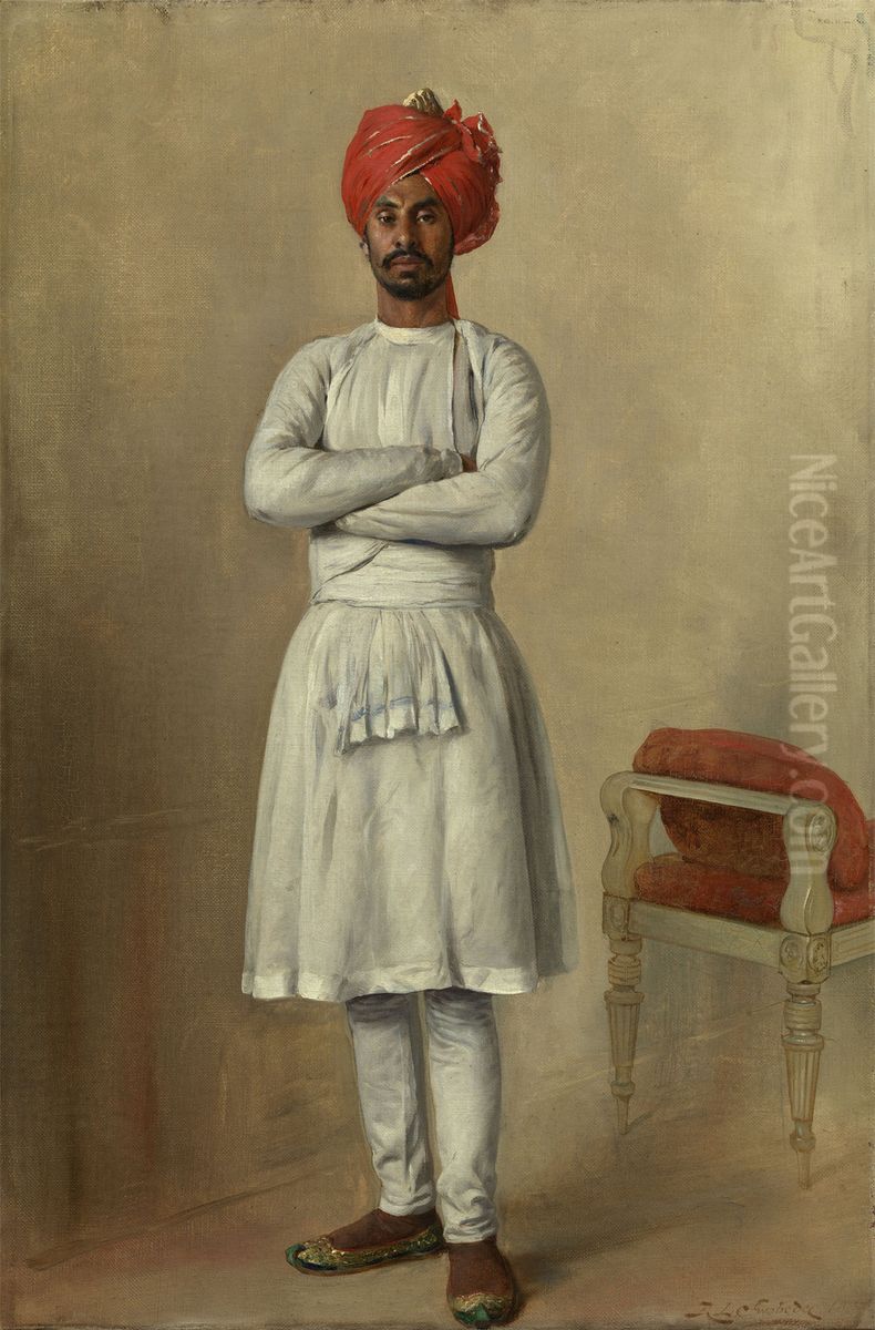 Saiyad Ahmad Hussain Oil Painting by Rudolf Swoboda