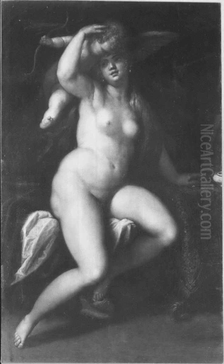 Venus and Cupid Oil Painting by Palma il Giovane