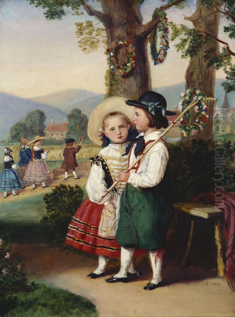 A Scene from 'Der Hahnenschlag' Oil Painting by Victoria