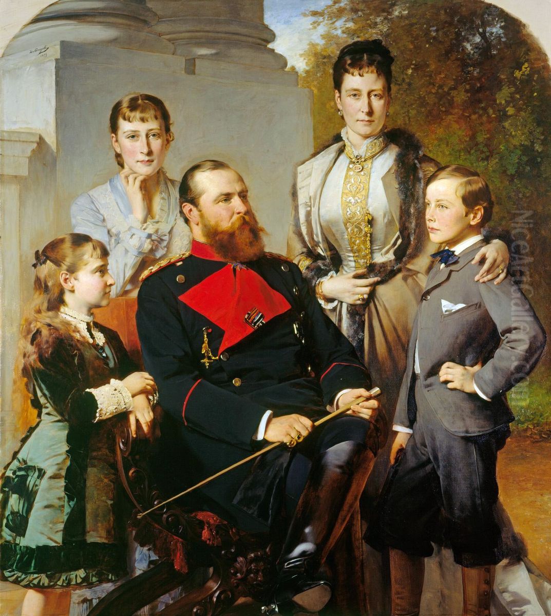The Family of the Grand Duke of Hesse Oil Painting by Baron Heinrich von Angeli
