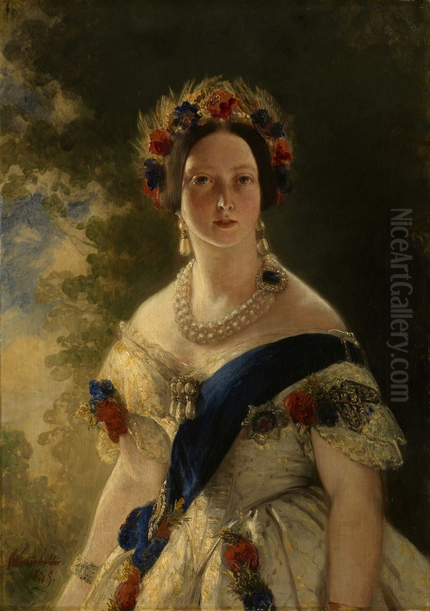 Queen Victoria (1819-1901) Oil Painting by Franz Xavier Winterhalter