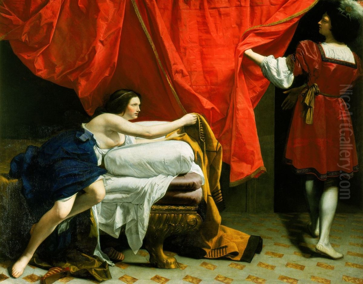 Joseph and Potiphar's wife Oil Painting by Orazio Gentileschi