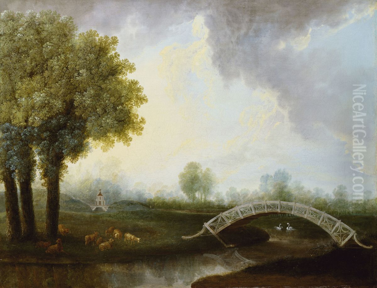 The Gardens at Kew Oil Painting by Johann Jakob Schalch