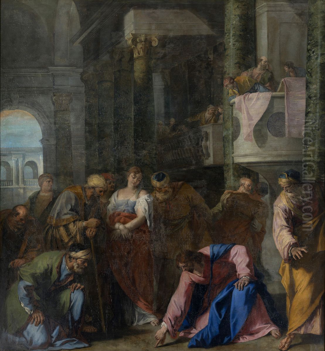 The Woman Taken in Adultery Oil Painting by Sebastiano Ricci