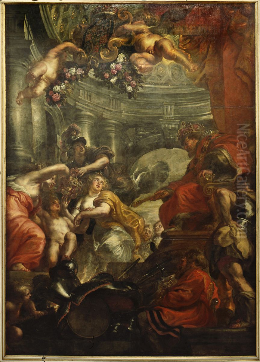 The Union of the Crowns of England and Scotland Oil Painting by Peter Paul Rubensand workshop