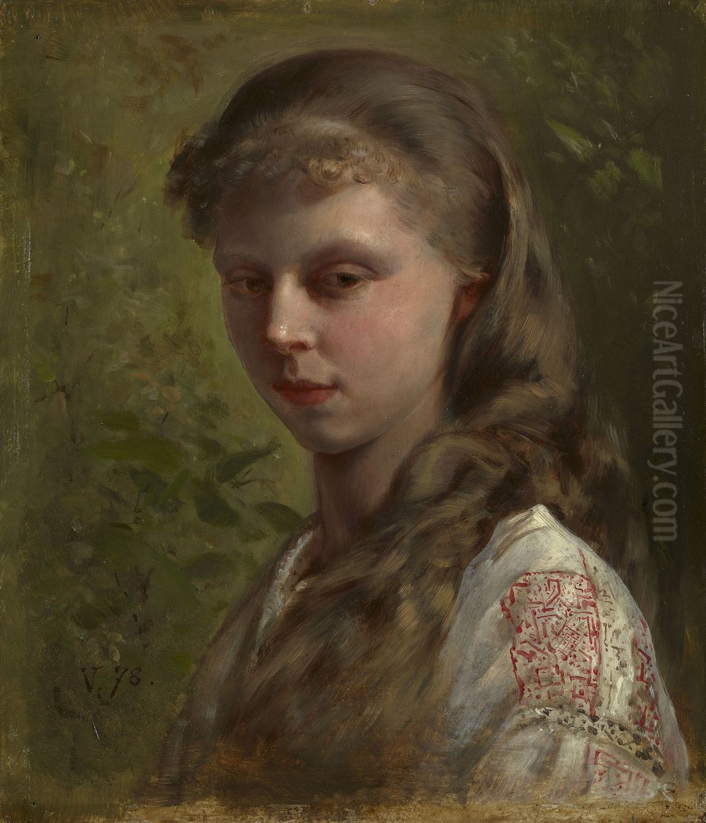 Princess Victoria of Prussia (1866-1929) when a child Oil Painting by Victoria, Princess Royal