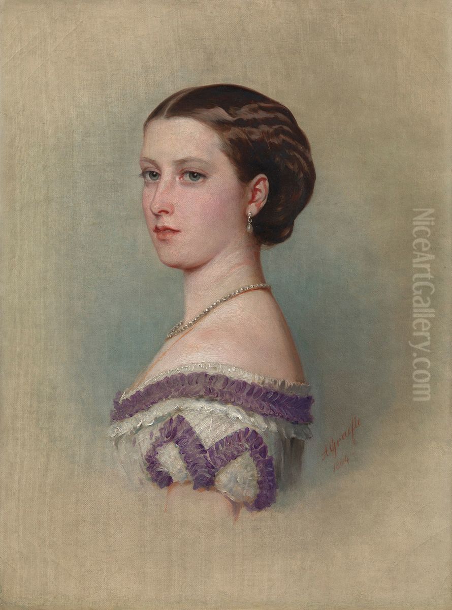 Princess Helena, later Princess Christian of Schleswig-Holstein (1846-1923) Oil Painting by Albert Grafle
