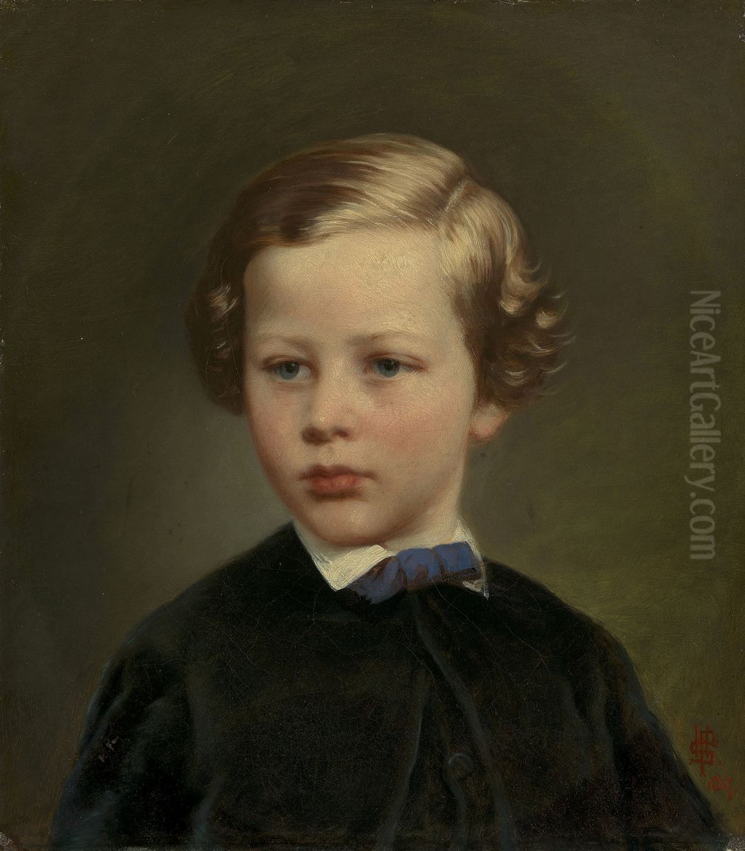 Prince Henry of Prussia (1862-1929) when a Child Oil Painting by Georg Koberwein