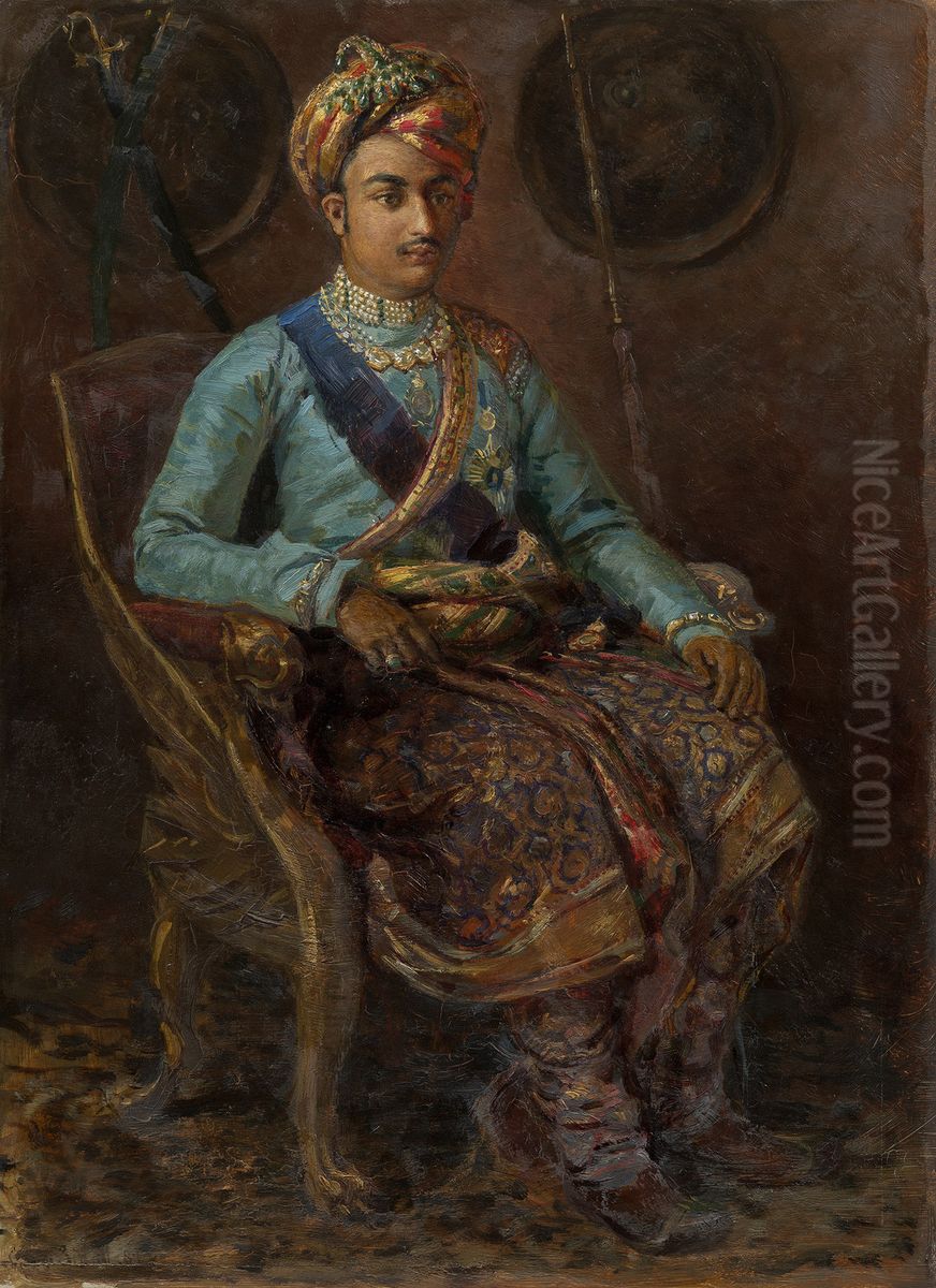 The Maharao of Cutch (1866-1942) Oil Painting by Sydney Prior Hall