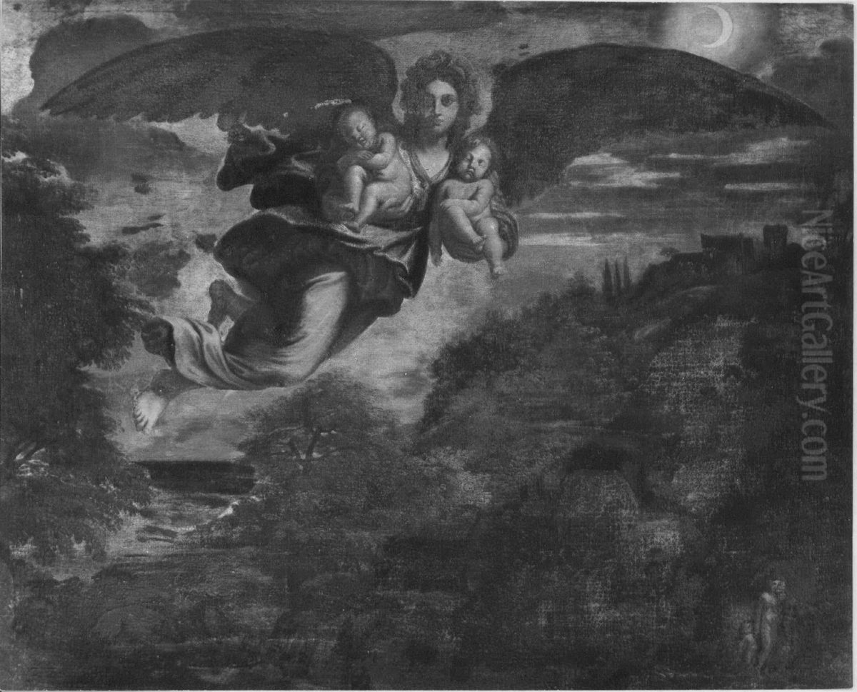 Night in Flight Oil Painting by Annibale Carracci