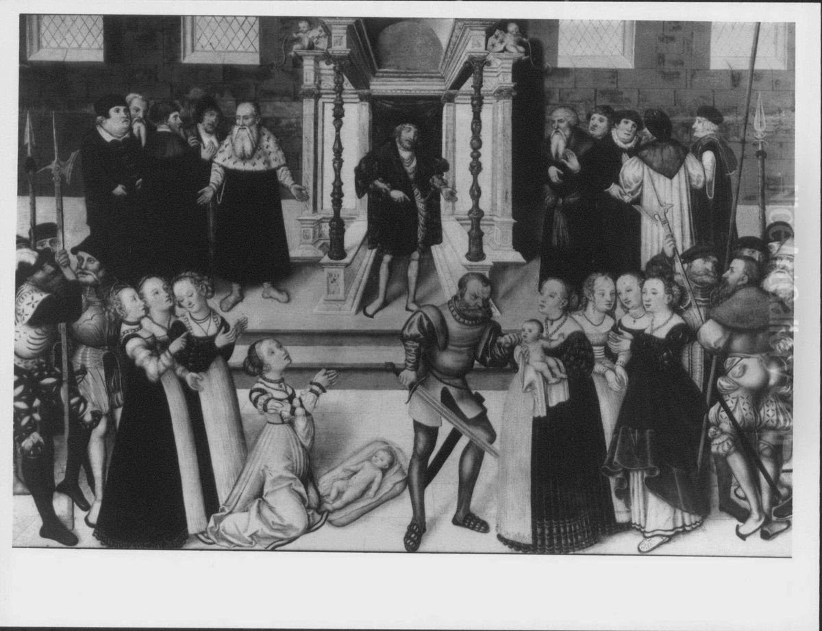 The Judgement of Solomon Oil Painting by Lucas Cranach the Elderand workshop