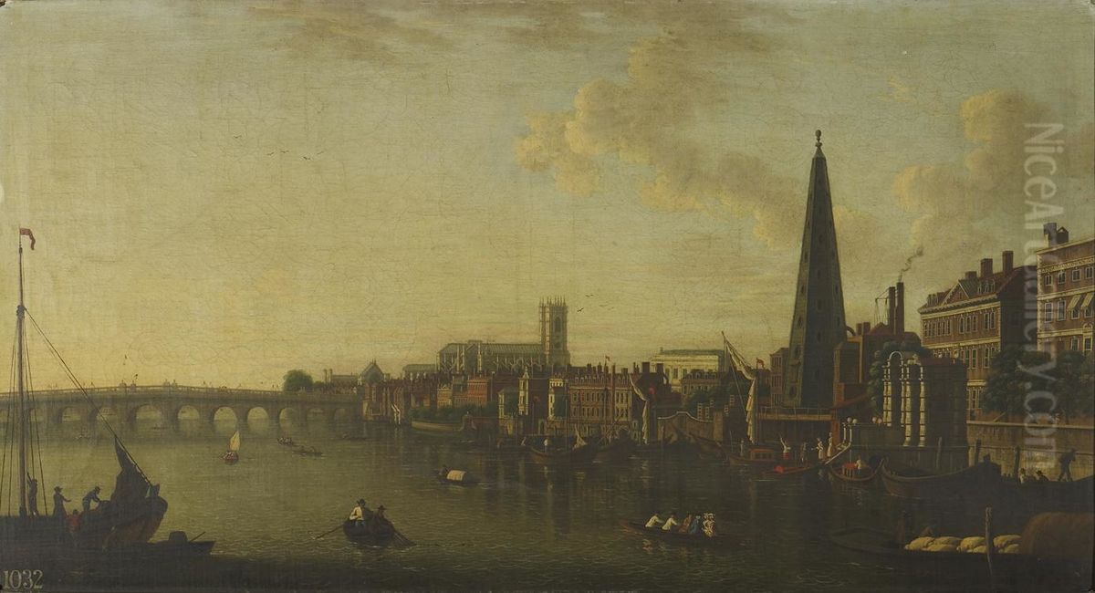 The Thames at Westminster Oil Painting by Samuel Scott