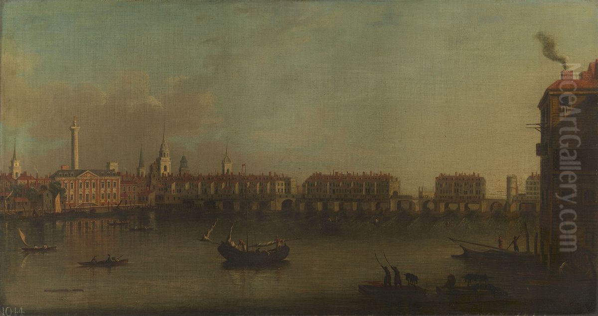 The Thames at London Bridge Oil Painting by Samuel Scott The Thames at London Bridge Oil Painting by Samuel Scott