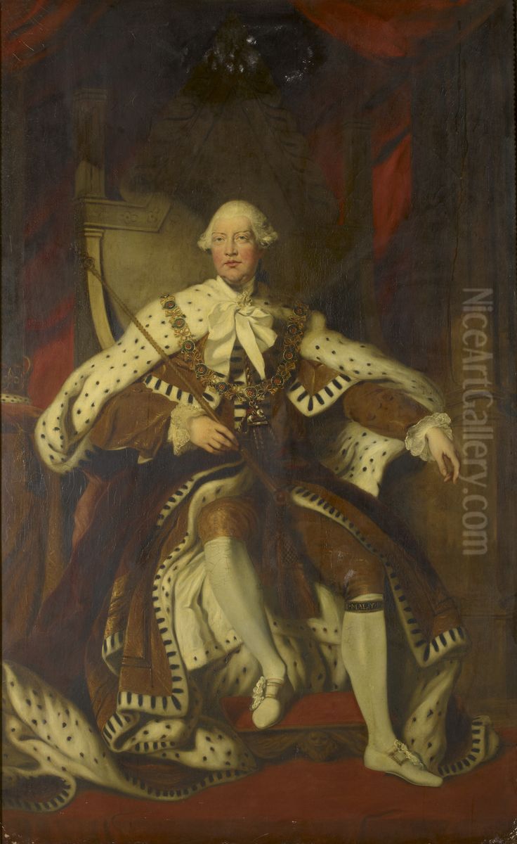 George III (1738-1820) Oil Painting by Of Sir Joshua Reynolds