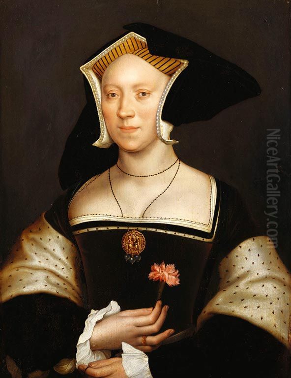 Elizabeth Cheyne, Lady Vaux (1505-1556) Oil Painting by Hans Holbein the Younger