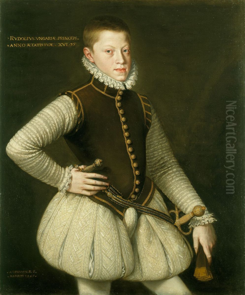 Rudolf II, Emperor of Austria (1552-1612) Oil Painting by Alonso Sanchez Coello