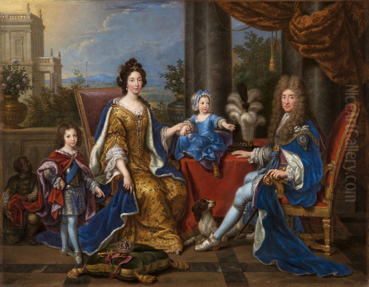 James II and Family Oil Painting by Pierre Mignard I