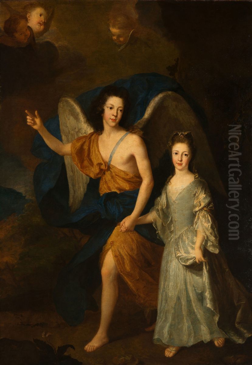 Prince James Francis Edward Stuart with his sister, Princess Louisa Maria Theresa Oil Painting by Alexis-Simon Belle