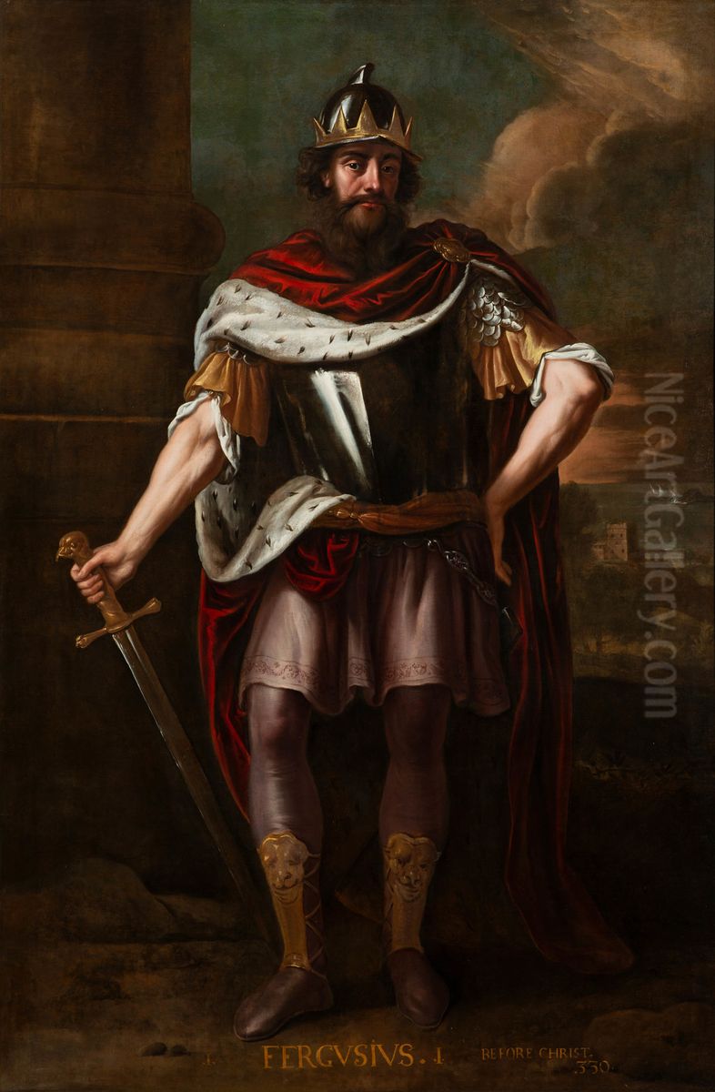 Fergus I, King of Scotland (330-305 B.C.) Oil Painting by Jacob de Wet II