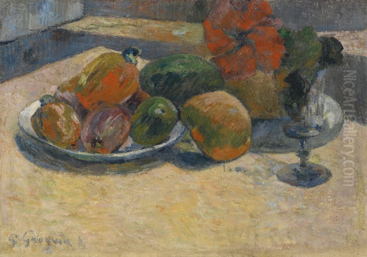 Still Life with Mangoes and a Hibiscus Flower Oil Painting by Paul Gauguin Still Life with Mangoes and a Hibiscus Flower Oil Painting by Paul Gauguin