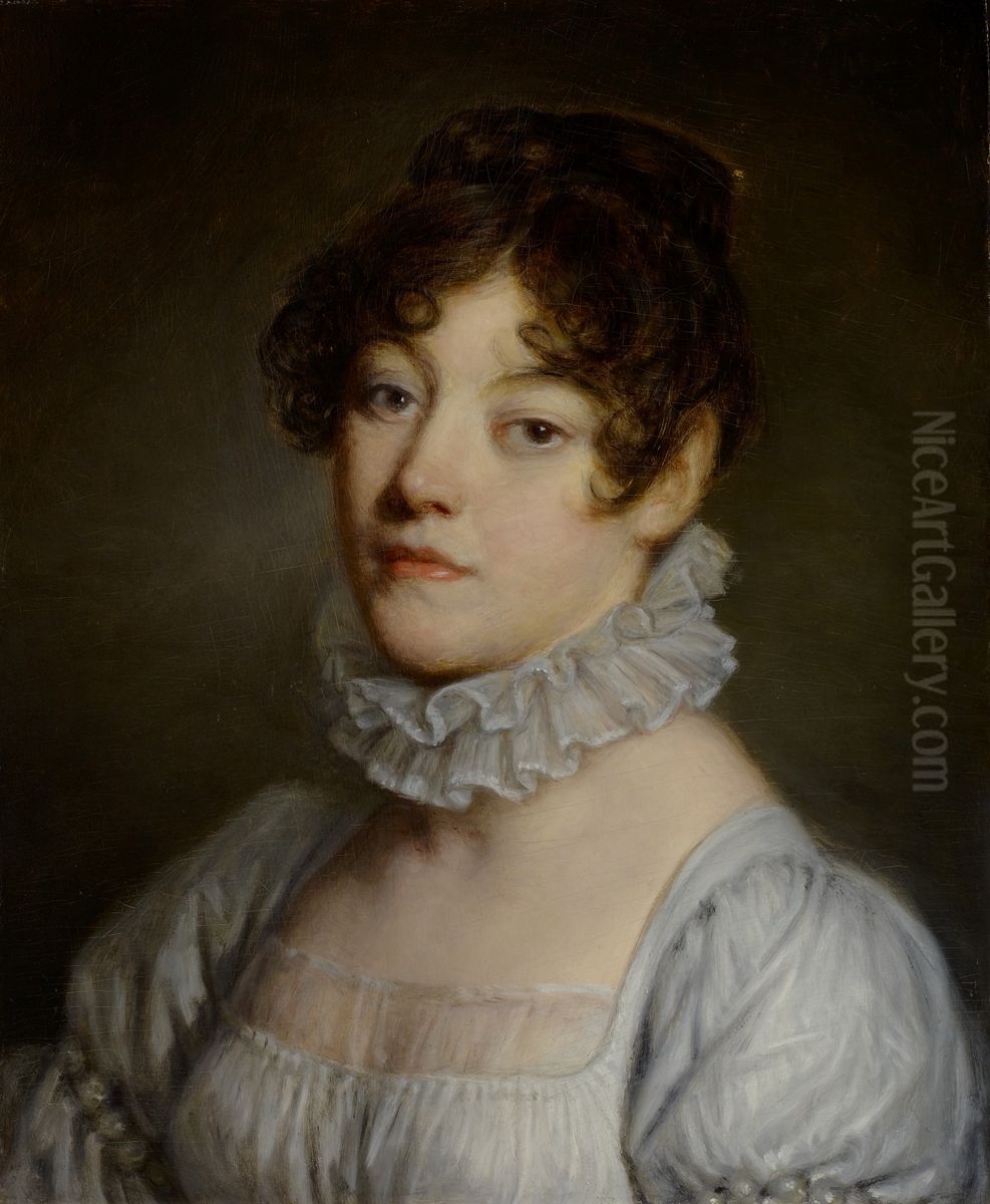 Portrait of a Young Woman Oil Painting by Jean-Baptiste Greuze
