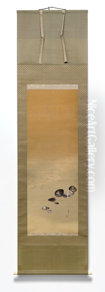 Seashells by the Shore Oil Painting by Watanabe Shotei