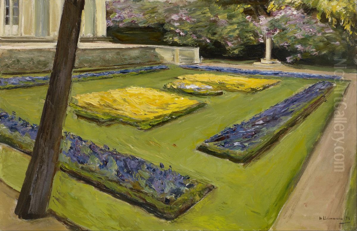 Terrace in the Garden near the Wannsee towards Northwest Oil Painting by Max Liebermann