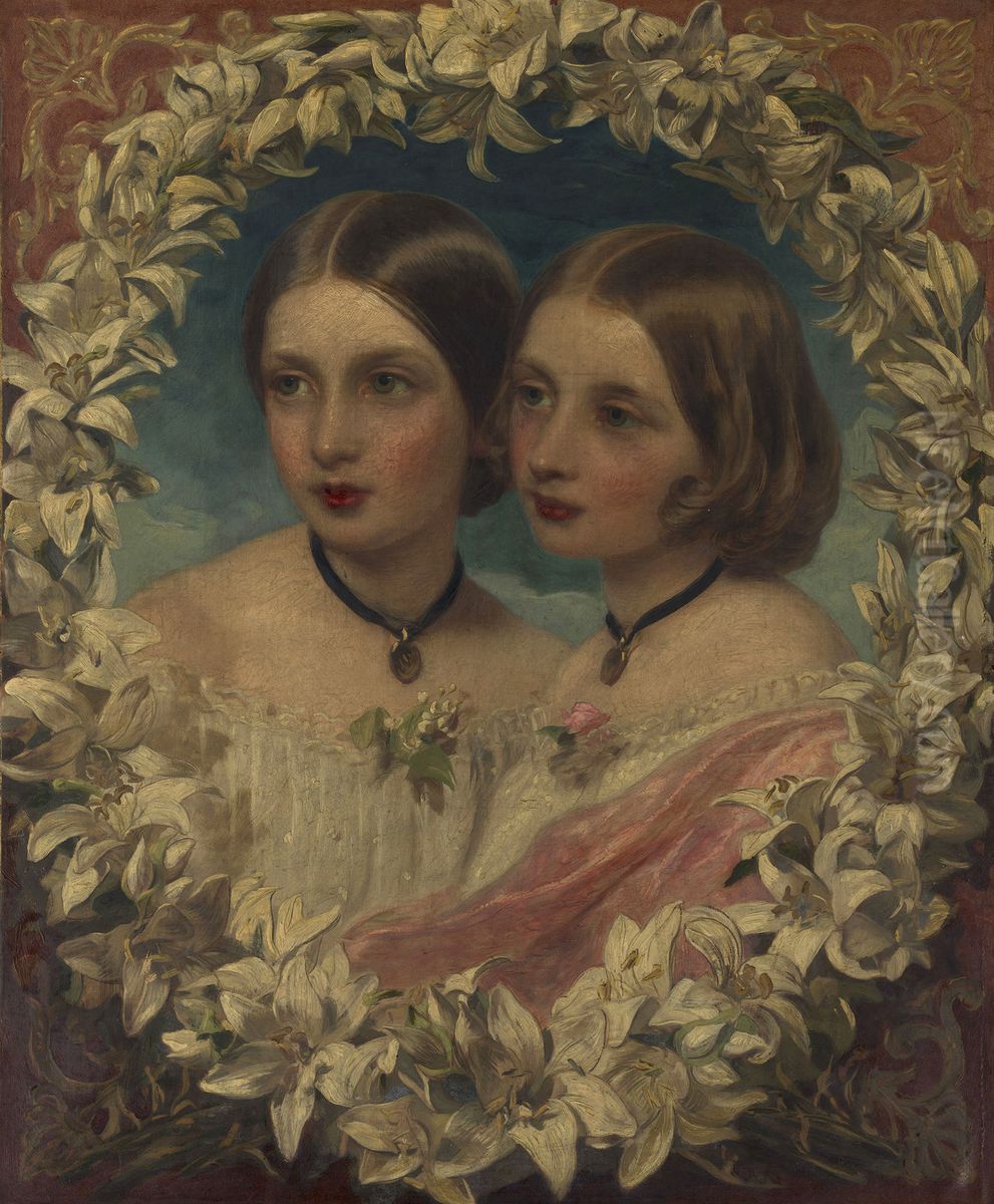 Princess Helena (1846-1923) & Princess Louise (1848-1939) Oil Painting by James Sant