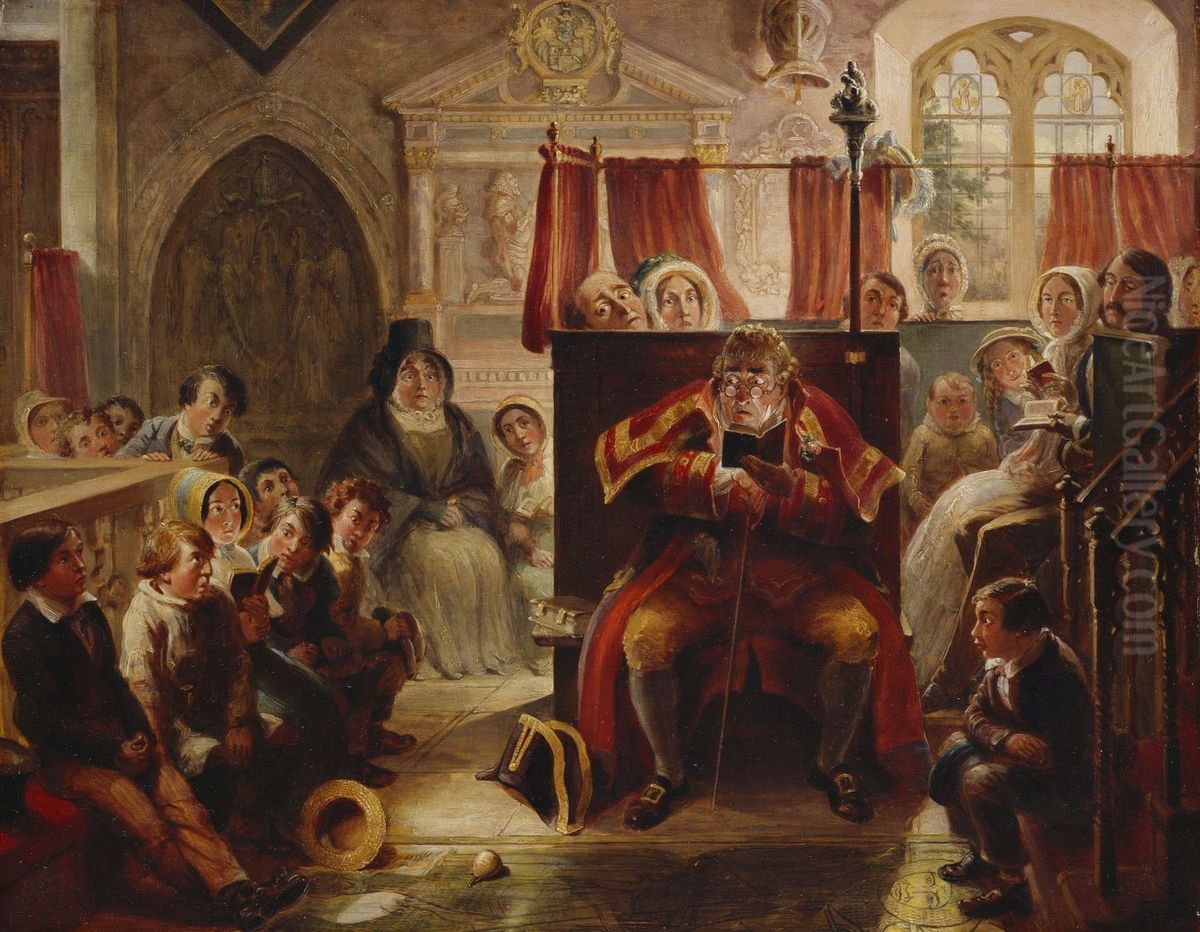 The Disturber Detected Oil Painting by George Cruikshank I