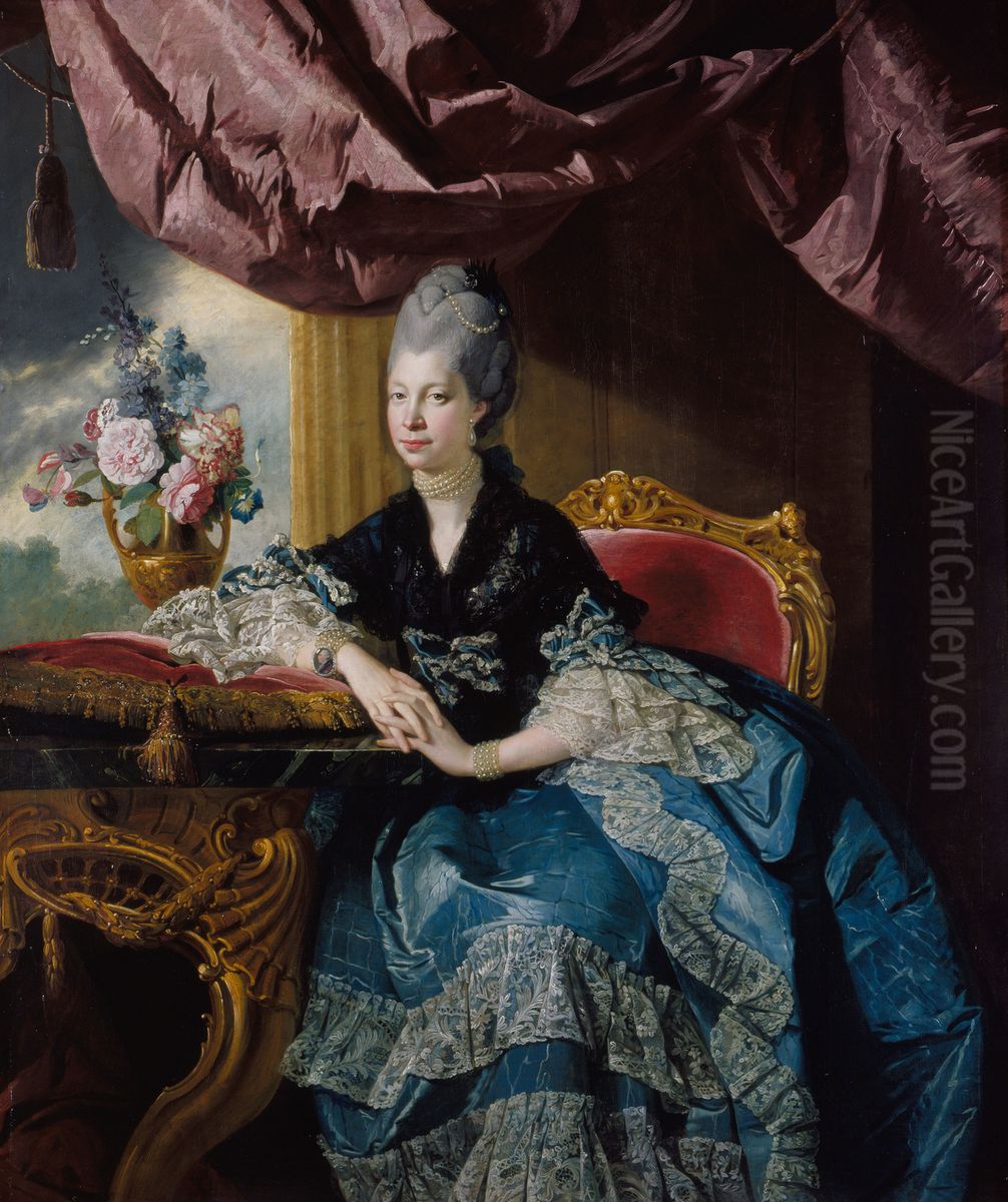 Queen Charlotte (1744-1818) Oil Painting by Johann Zoffany