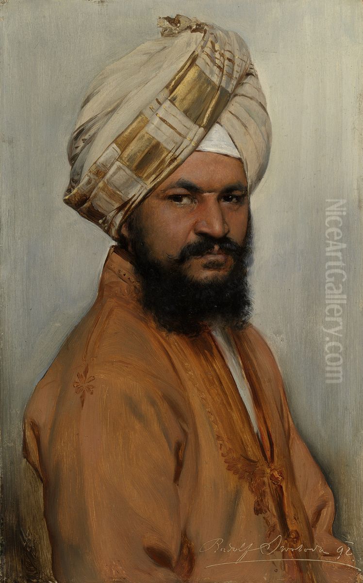 Bhai Ram Singh Oil Painting by Rudolf Swoboda