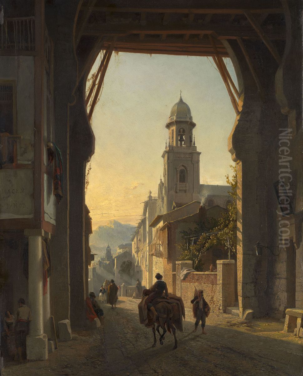 A Moorish Gateway, Ecija, Spain Oil Painting by Francois Bossuet