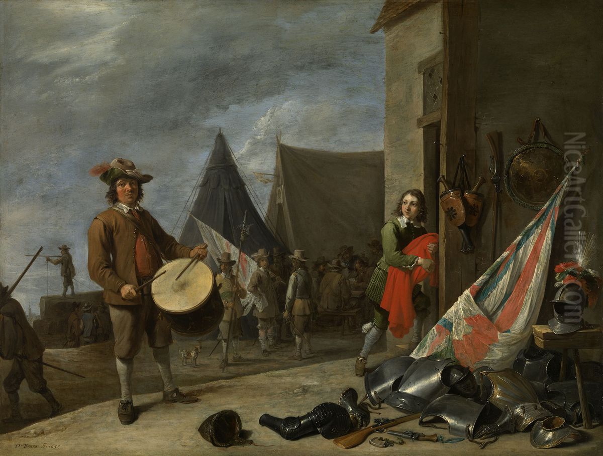 The Drummer Oil Painting by David Teniers the Younger
