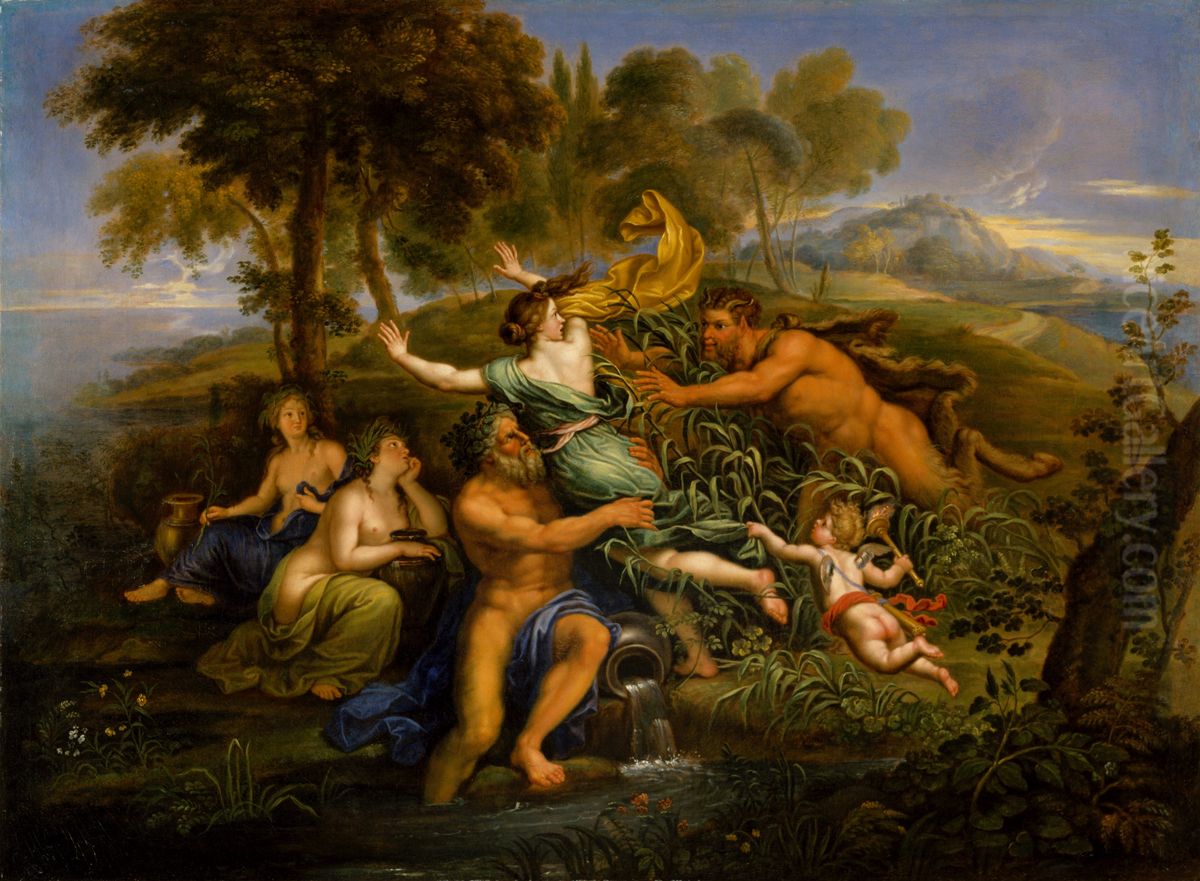 Pan and Syrinx Oil Painting by Pierre Mignard I