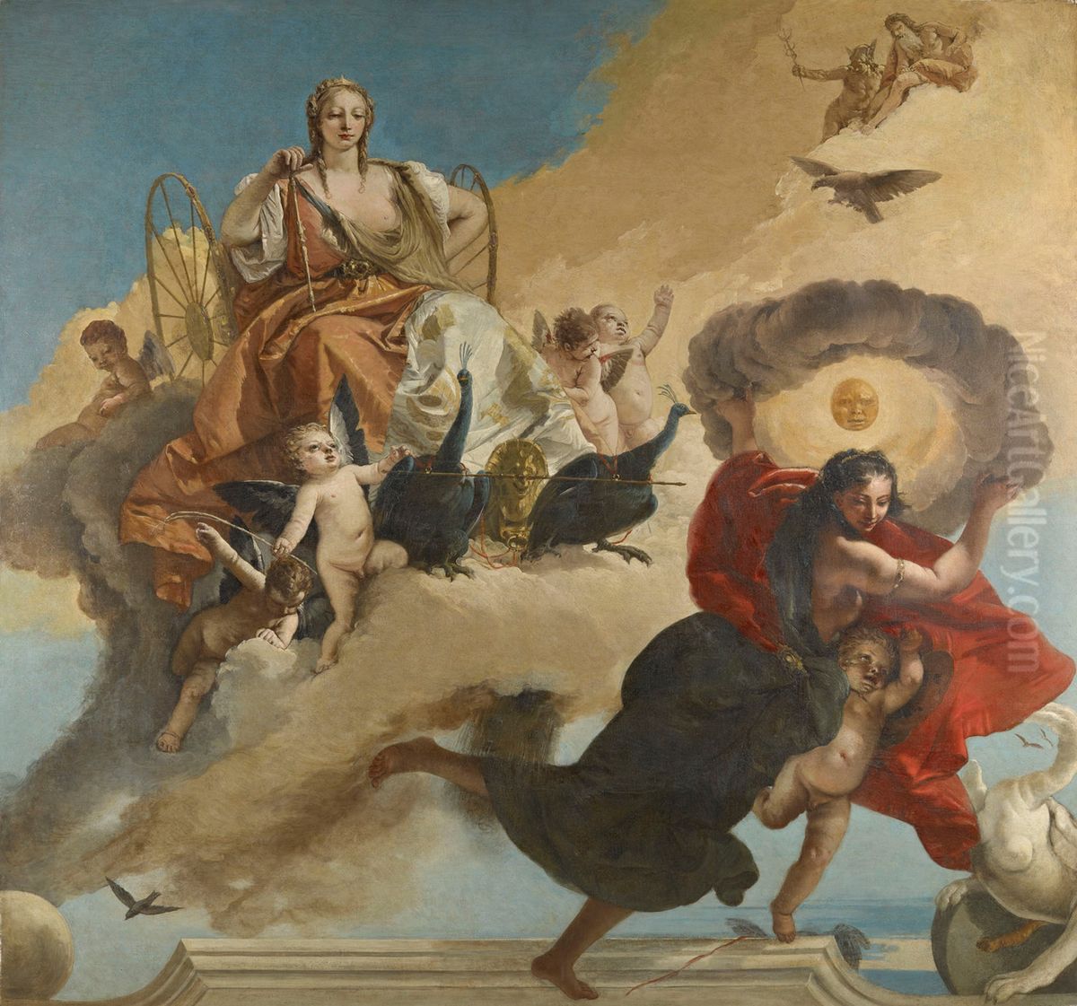 Juno and Luna Oil Painting by Giovanni Battista Tiepolo