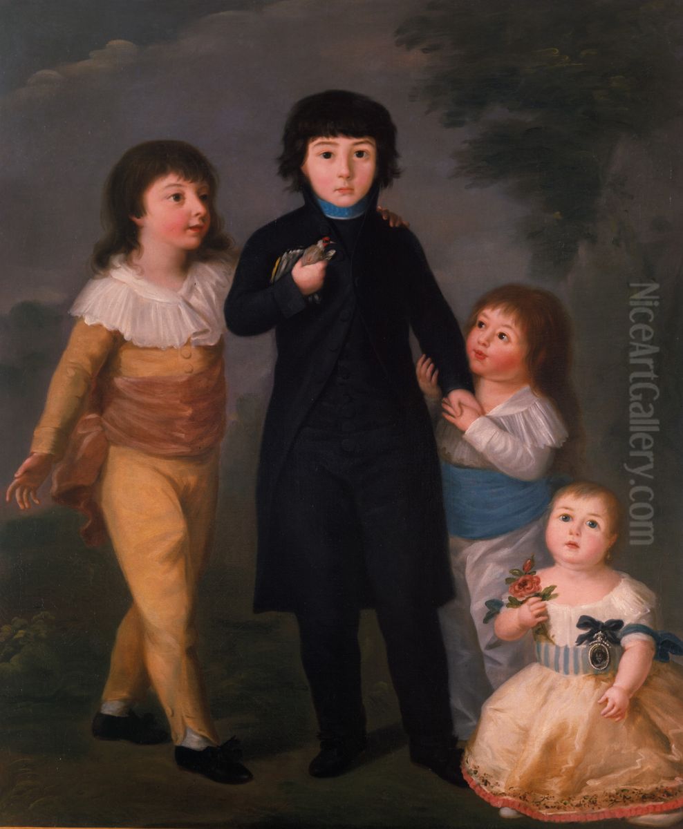 The Children Oil Painting by Agustin Esteve
