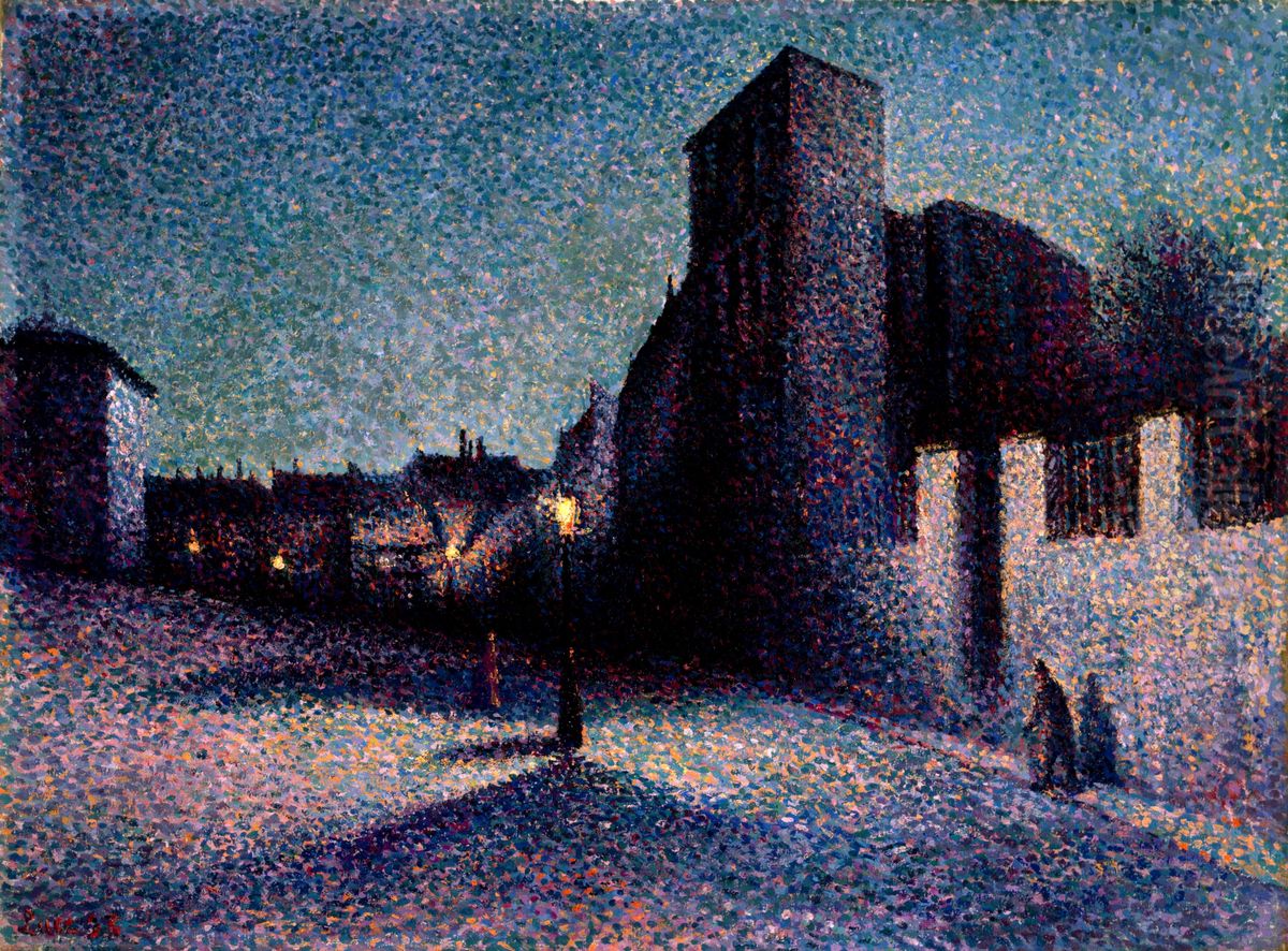 Rue Ravignan, Paris Oil Painting by Maximilien Luce