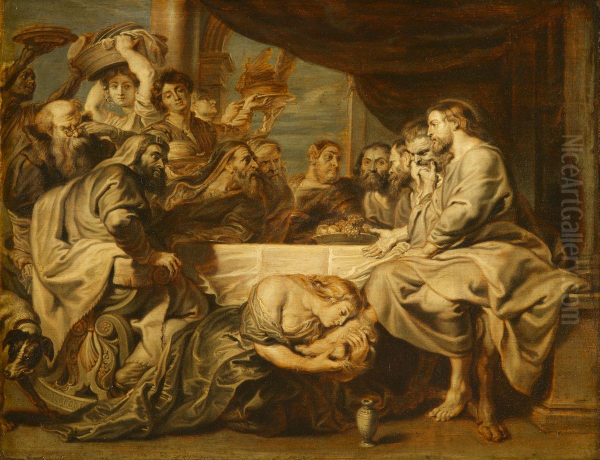 Christ in the House of Simon Oil Painting by (studio of) Rubens, Peter Paul