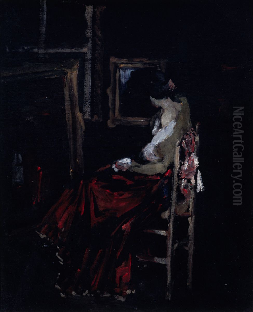 The Model Oil Painting by Robert Henri