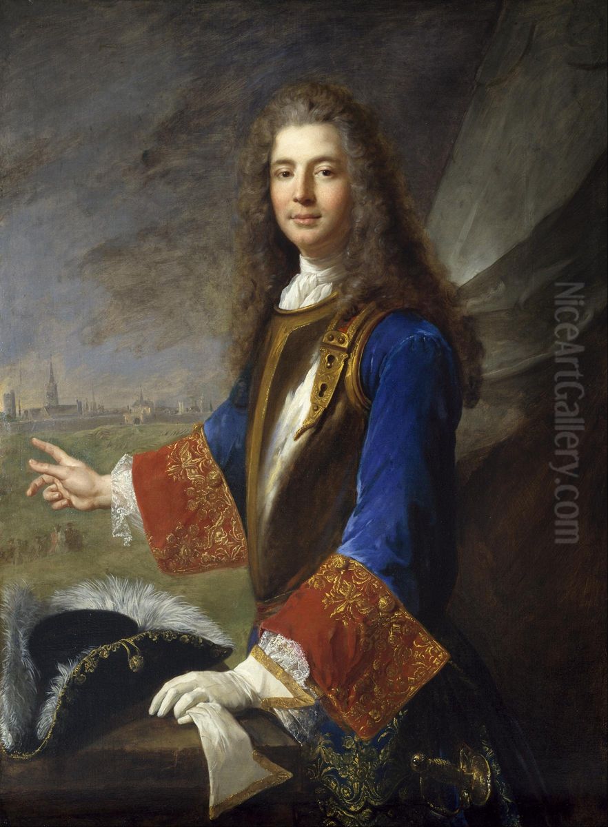 Charles-Francois-Marie de Custine, Chevalier de Wiltz  (d.1738) Oil Painting by Alexis-Simon Belle