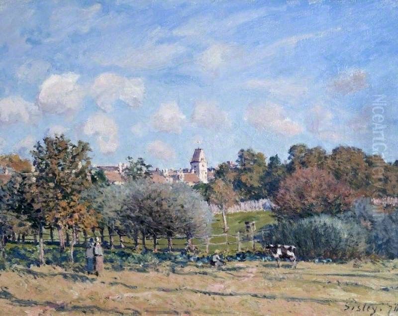 The Bell Tower at Noisy-le-Roi, Autumn Oil Painting by Alfred Sisley