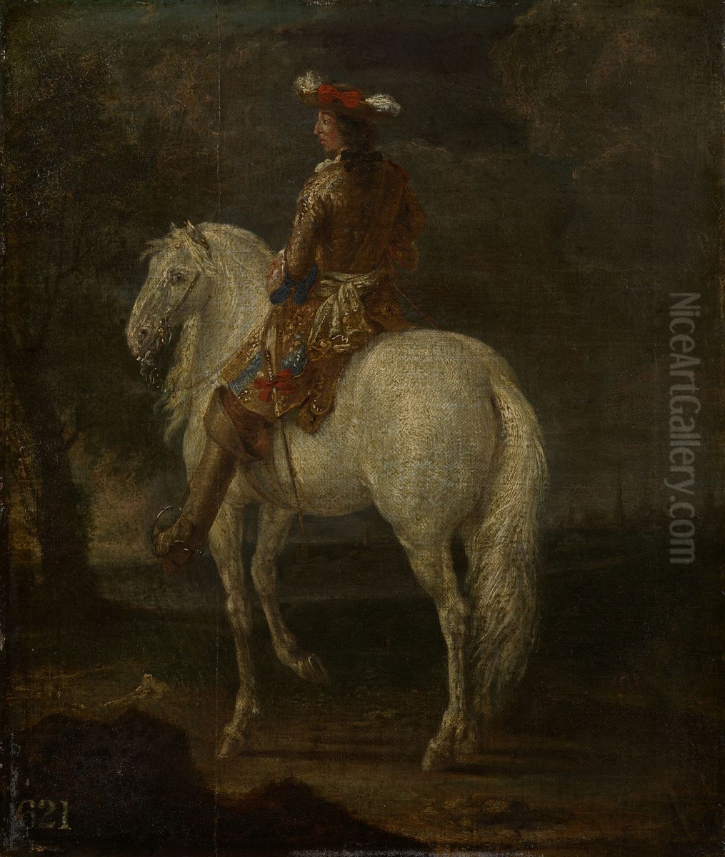 A Cavalier on Horseback Oil Painting by Adam Frans van der Meulen