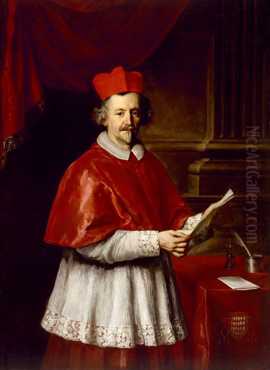 Portrait of Cardinal Giulio Spinola (1612-1691) Oil Painting by Jacob Ferdinand Voet