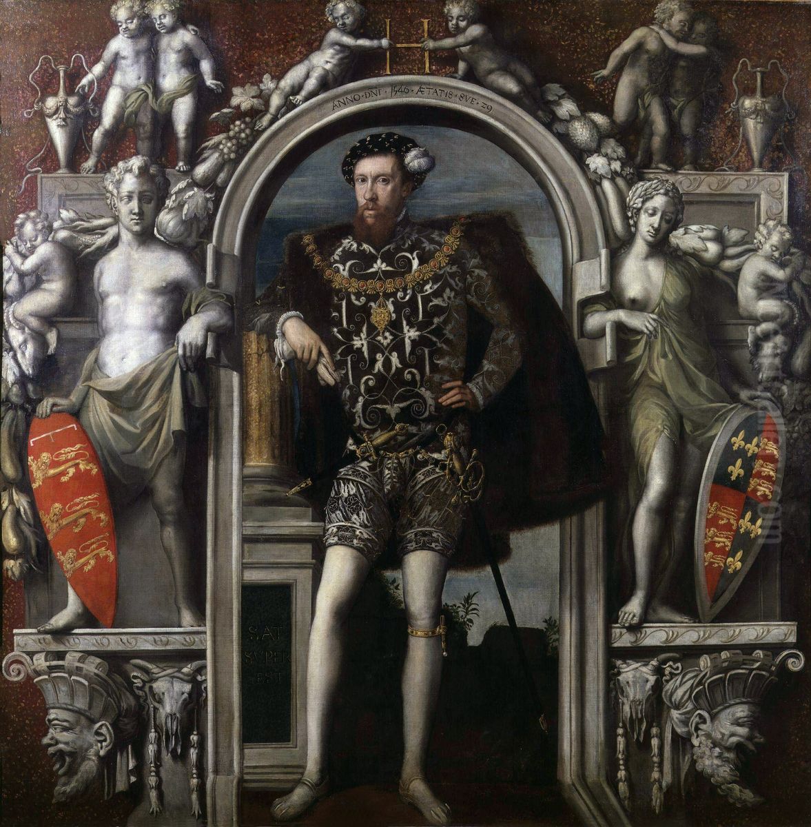Portret van Henry Howard, Earl of Surrey (1517?-1547) Oil Painting by William Scrots