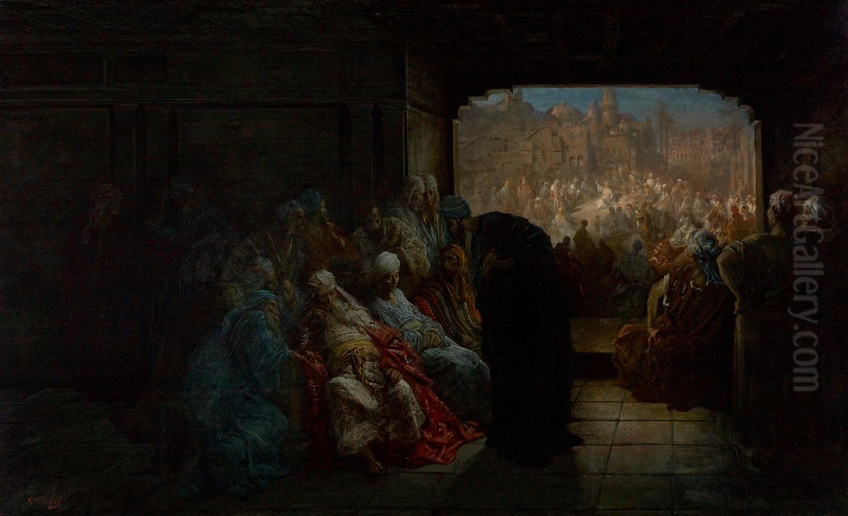 The House of Caiaphas Oil Painting by Gustave Dore