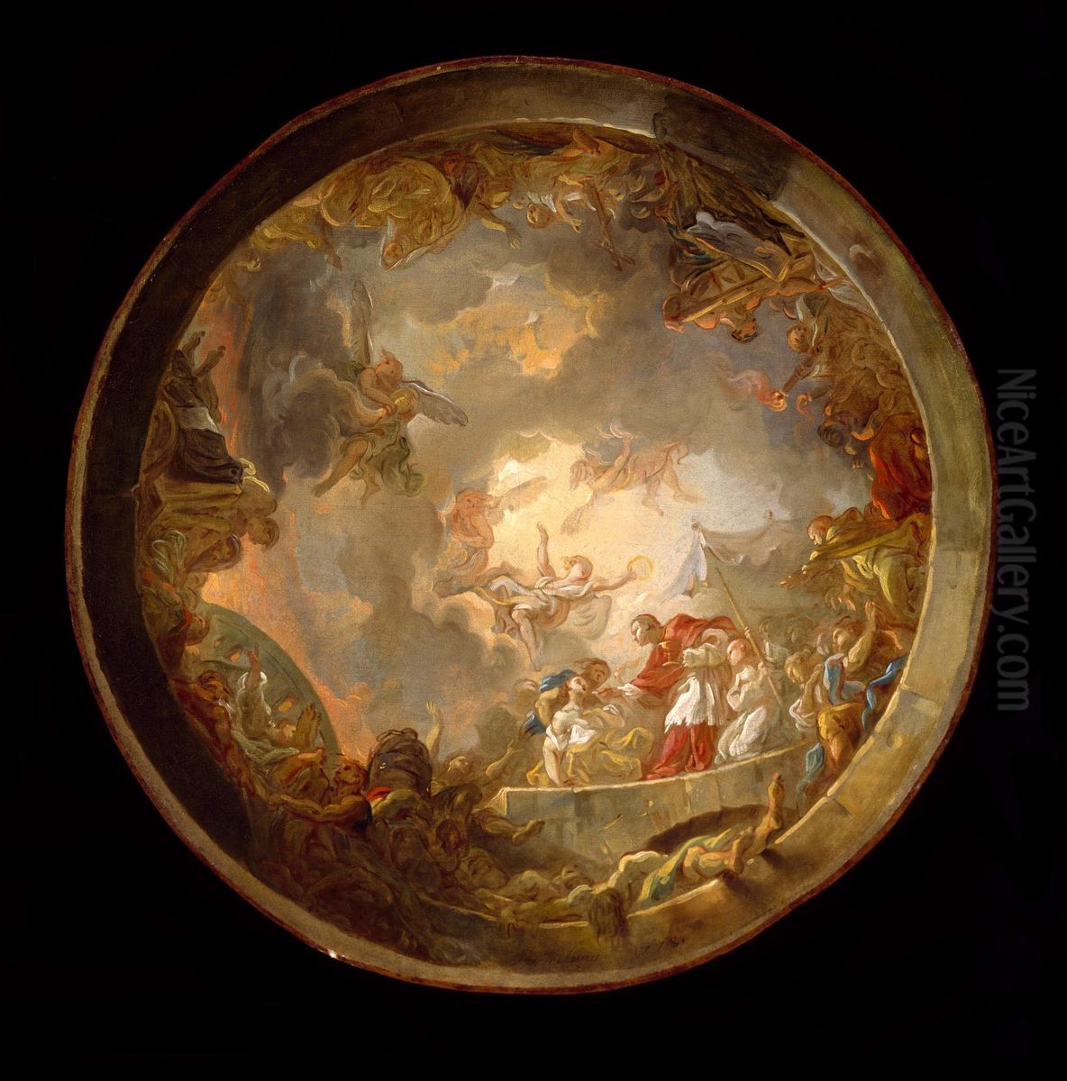 Saint Carlo Borromeo Attending to the Plague Victims Oil Painting by Jean-Simon Berthelemy