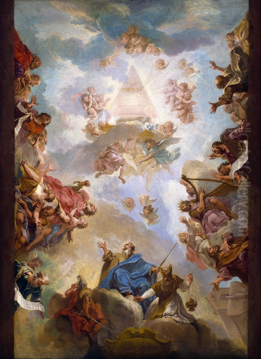 Prophets and Kings of the Old Testament Adoring the Name of Jehovah Oil Painting by Nicolas Bertin