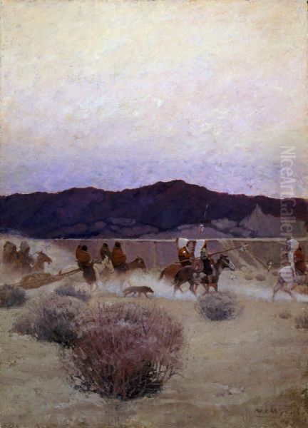 Moving Camp Oil Painting by N. C. Wyeth
