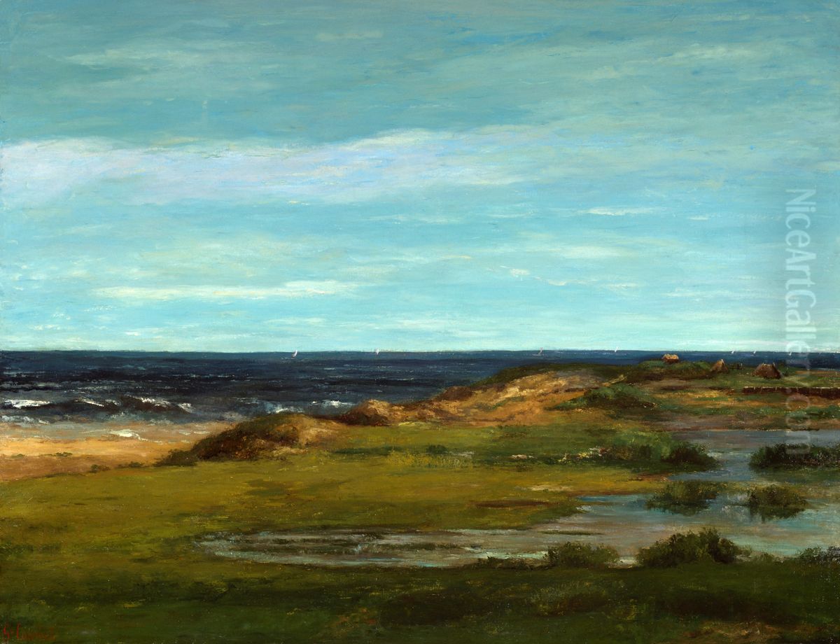 Seascape Oil Painting by Gustave Courbet